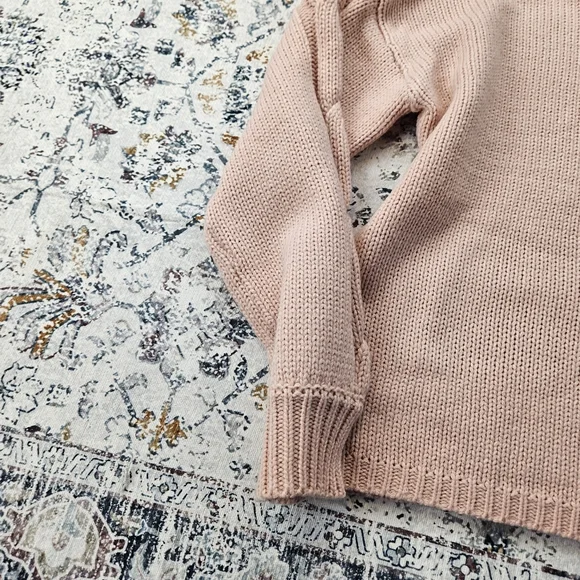 LC Lauren Conrad Pink Rib Knit Pullover Sweater Women Size Large - Picture 3 of 8